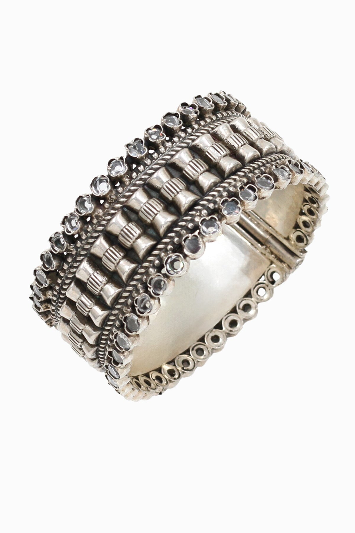 Designer Silver Kundan Bangle 
