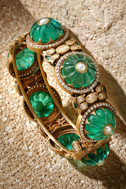 Emerald Round Bangle 