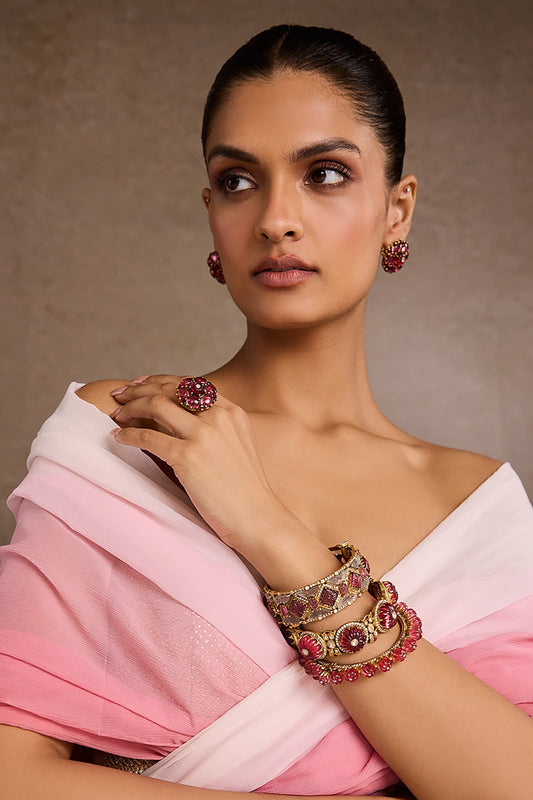 Ruby Pink Round Bangle 
