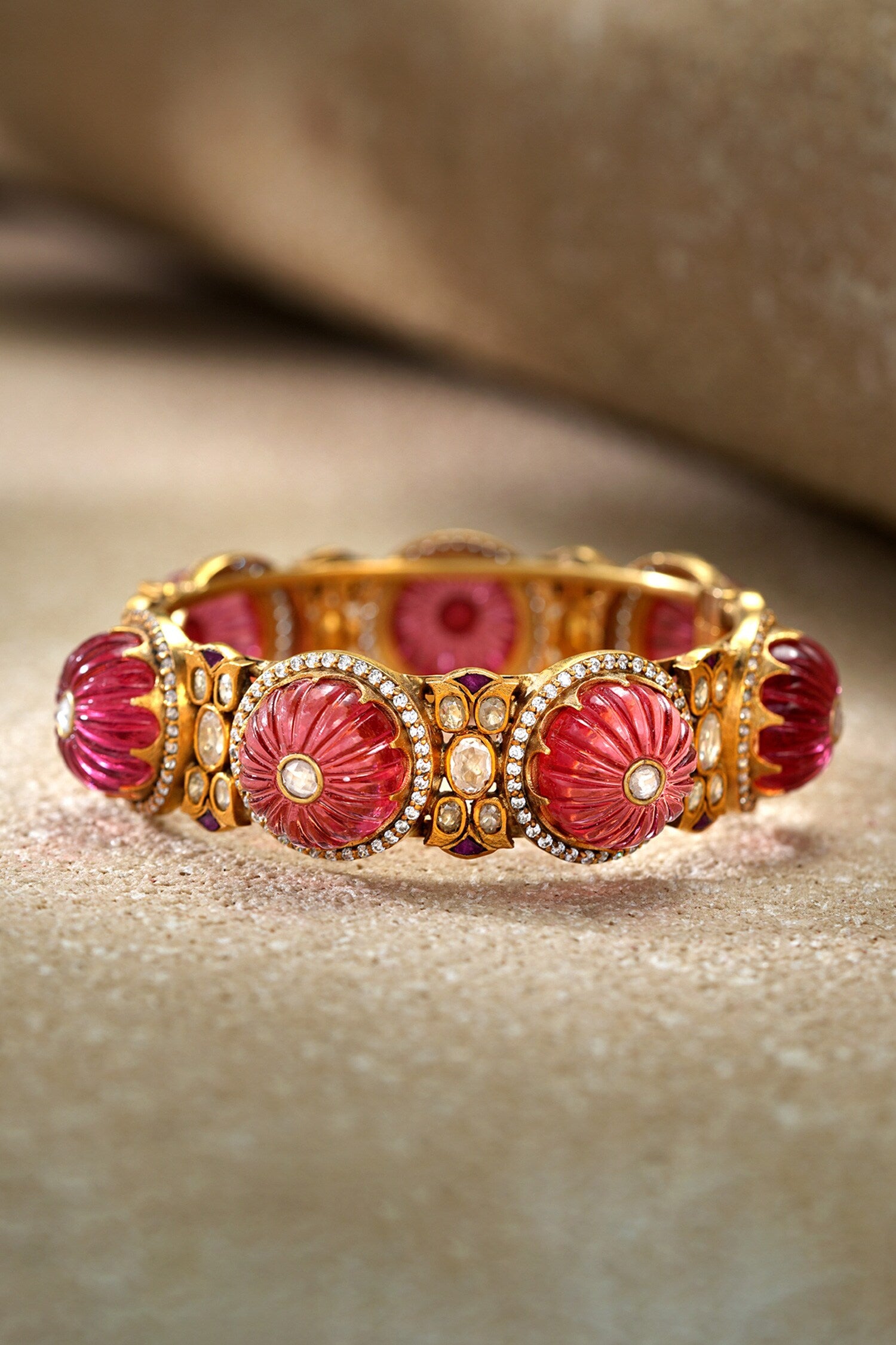 Ruby Pink Round Bangle 
