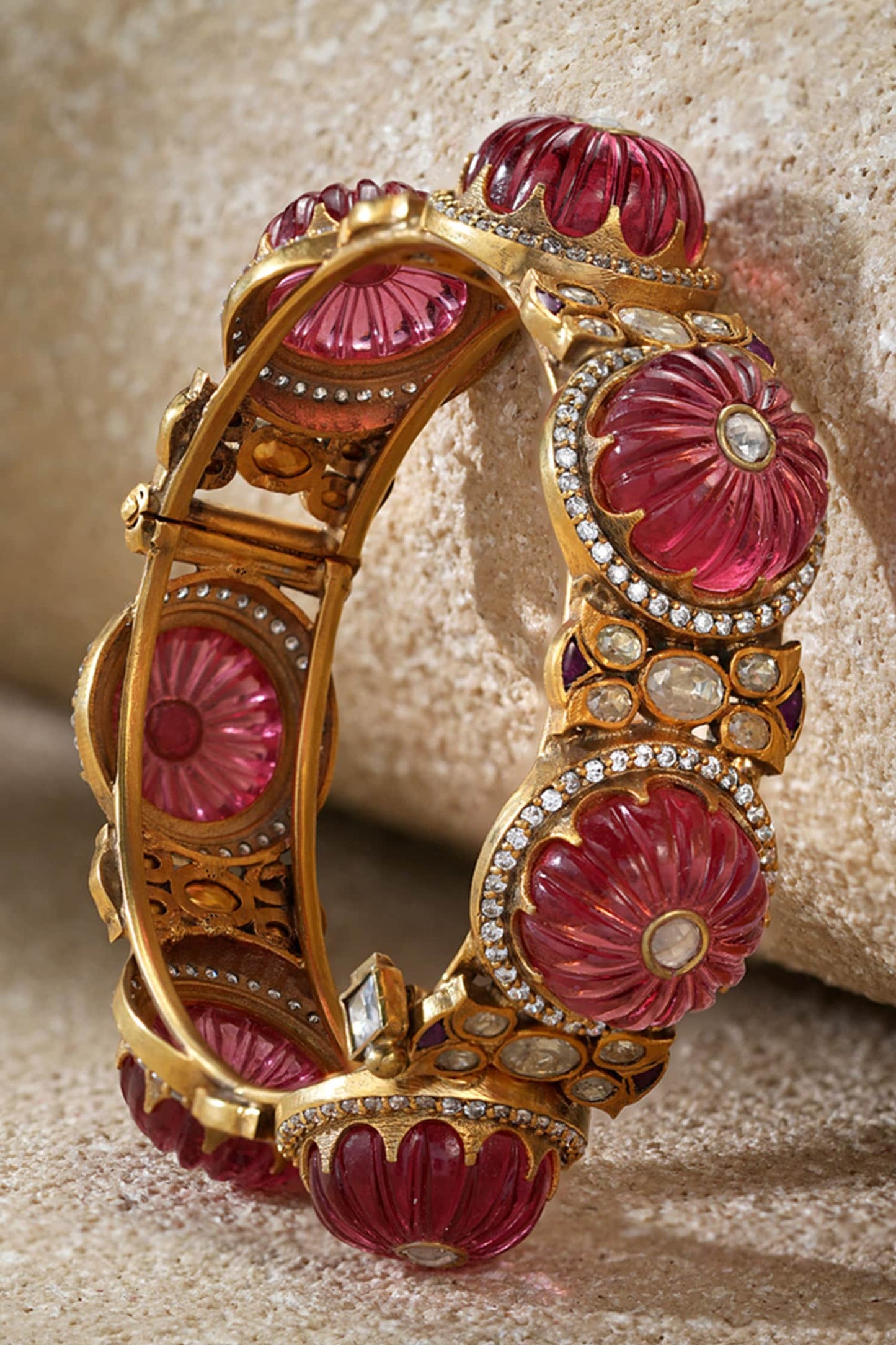 Ruby Pink Round Bangle 
