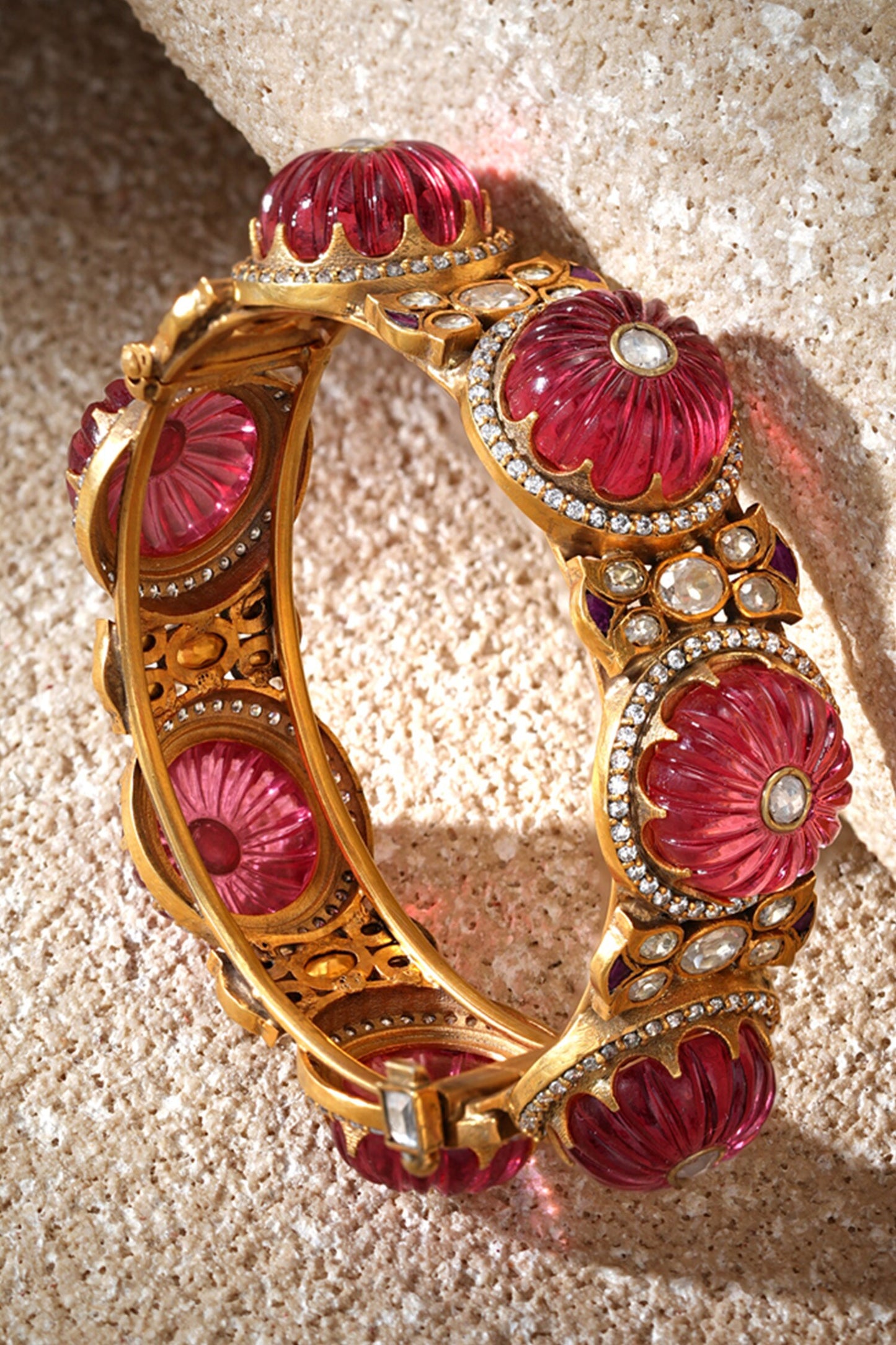 Ruby Pink Round Bangle 
