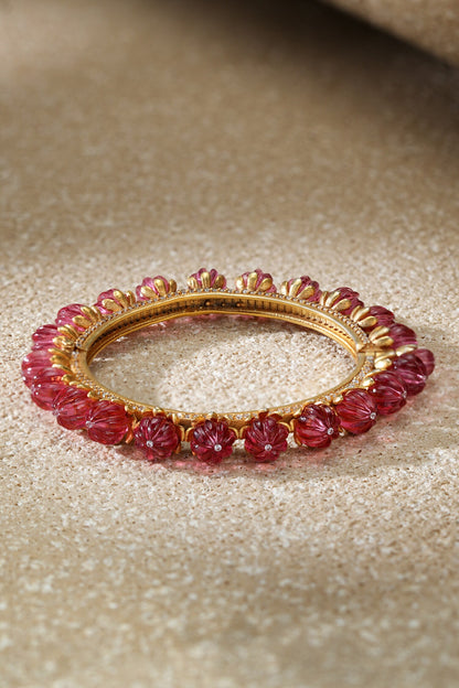 Ruby Pink Silver Bangle 