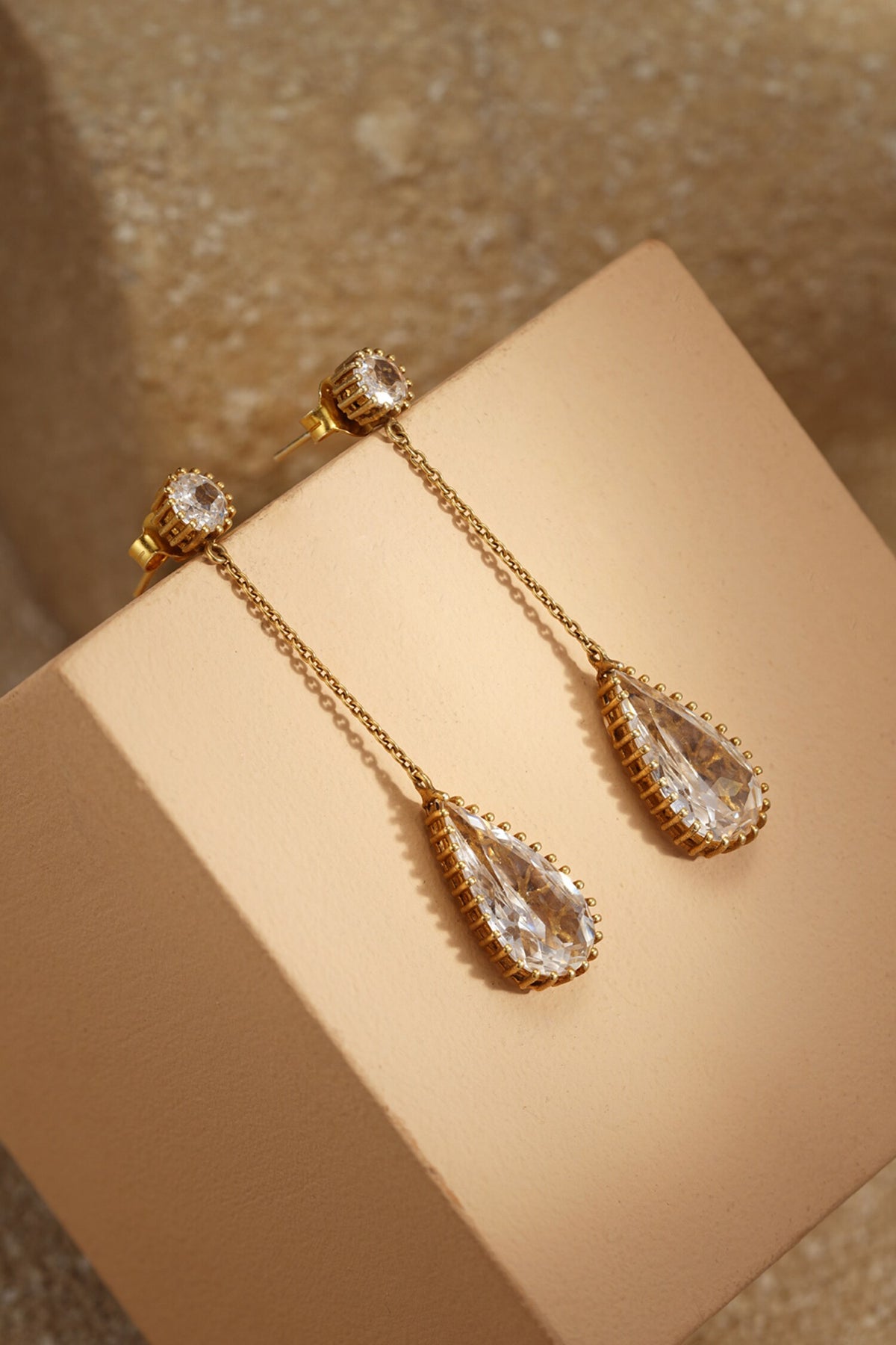 Pear Silver Danglers 