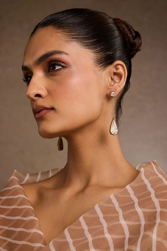 Pear Silver Danglers 