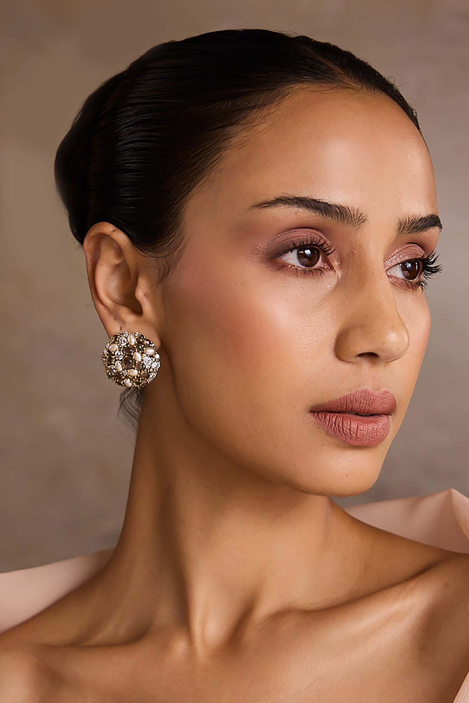 Pearl Embellished Silver Studs 