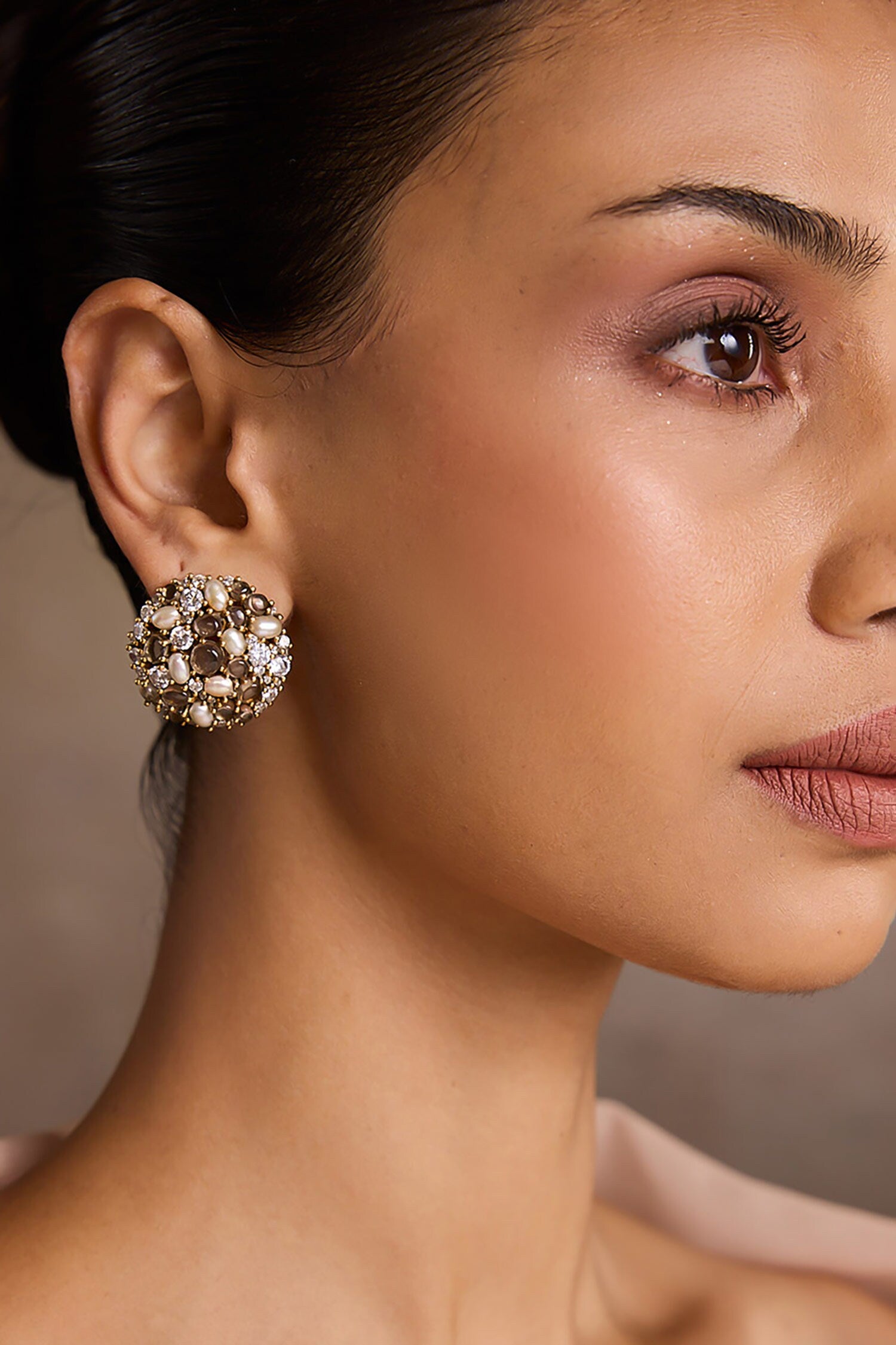 Pearl Embellished Silver Studs 