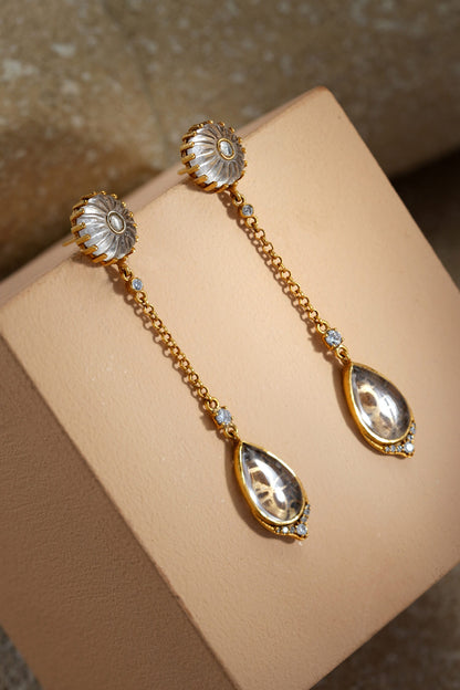 Rock Crystal Long Earrings 