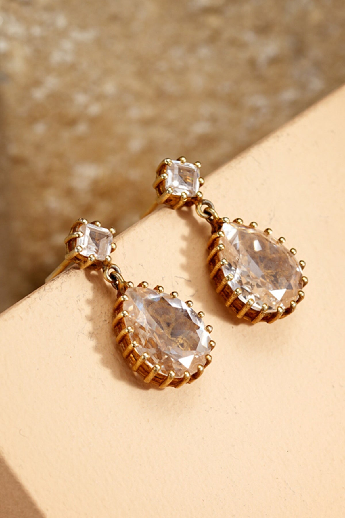 Gold Pear Drop Earrings 