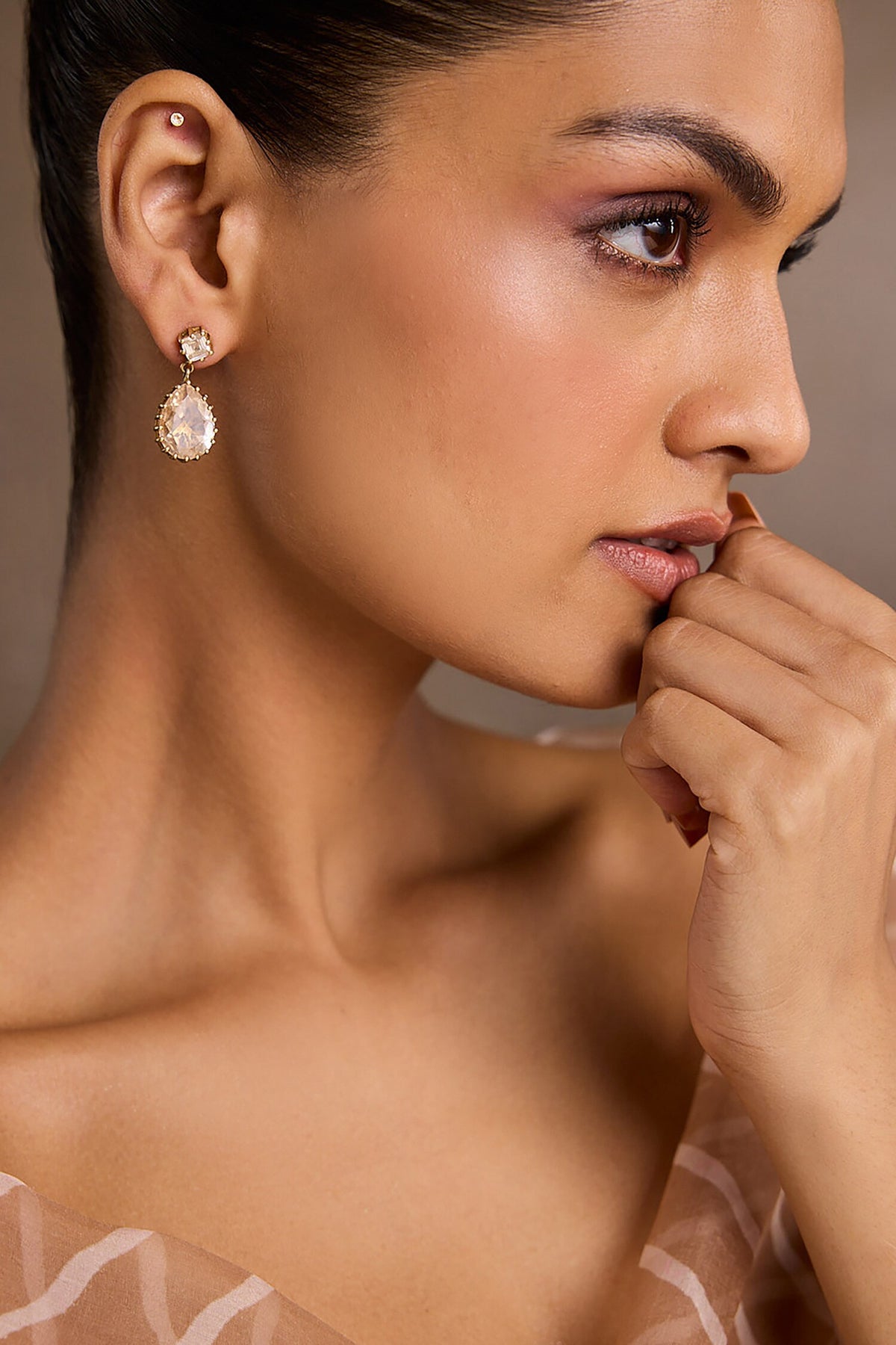Gold Pear Drop Earrings 