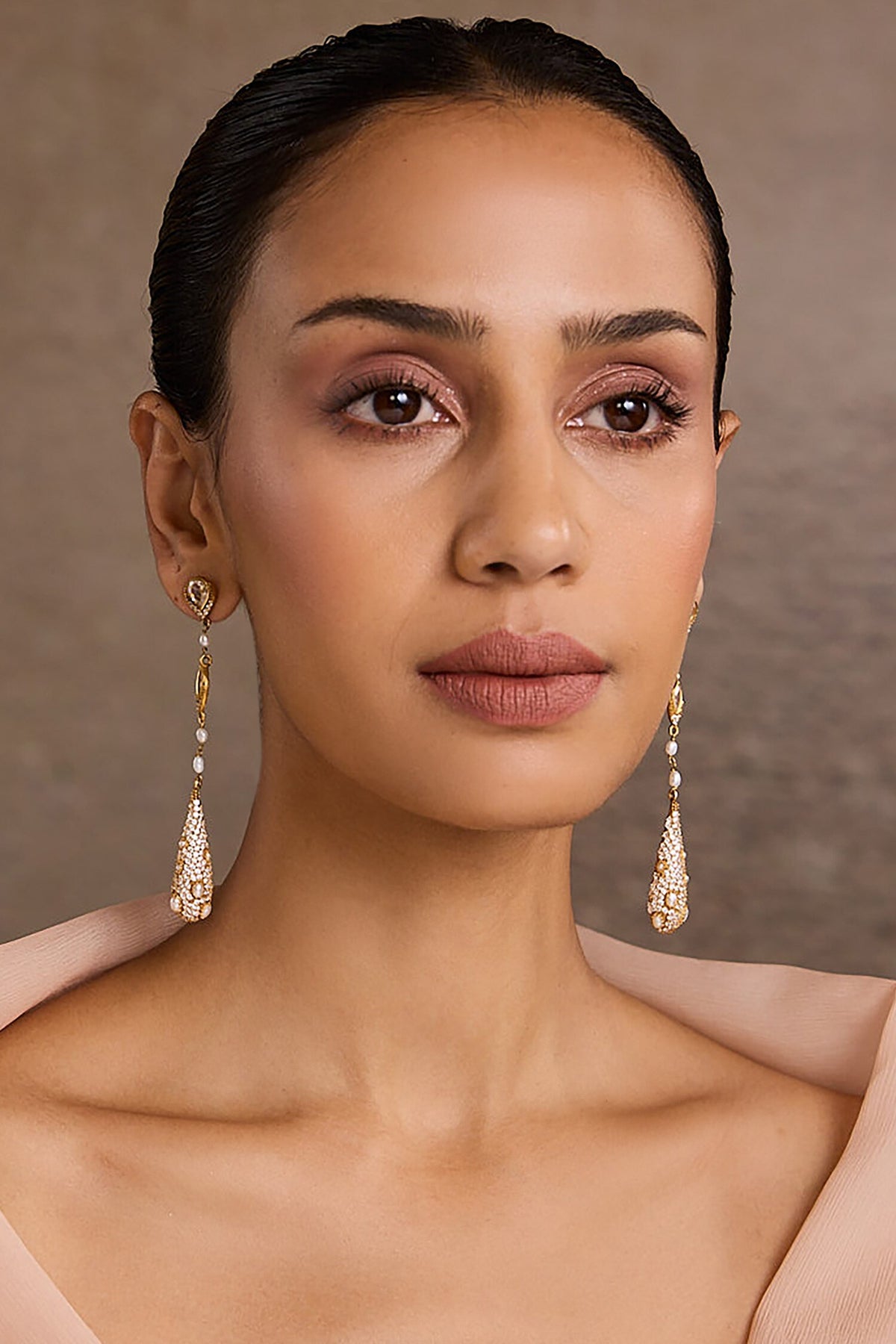 Diamond Studded Silver Earrings 