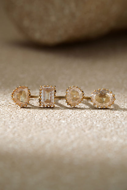 Open Zircon Silver Ring 