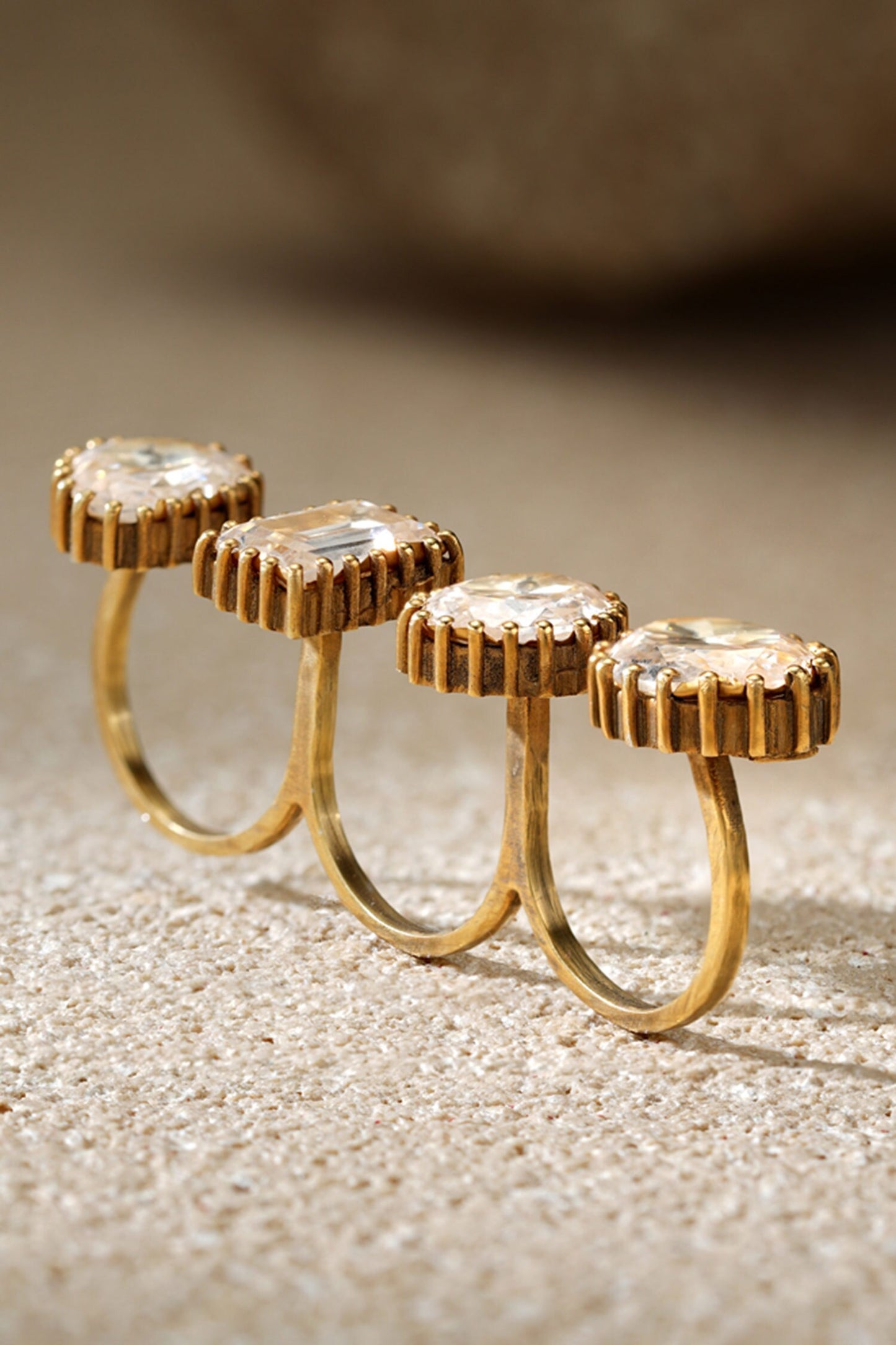 Open Zircon Silver Ring 