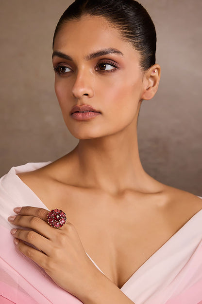 Ruby Pink Silver Ring 