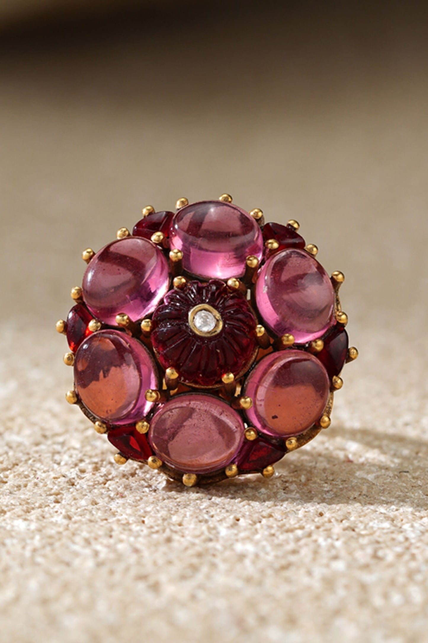 Ruby Pink Silver Ring 