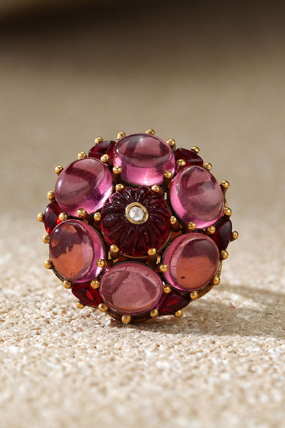 Ruby Pink Silver Ring 