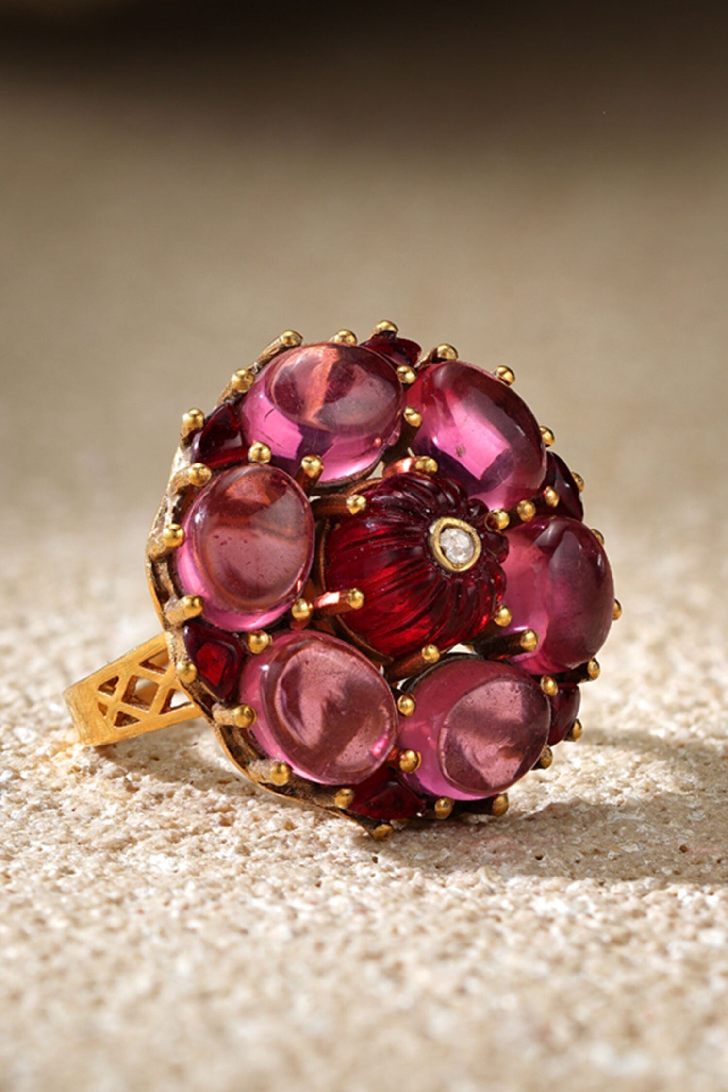 Ruby Pink Silver Ring 