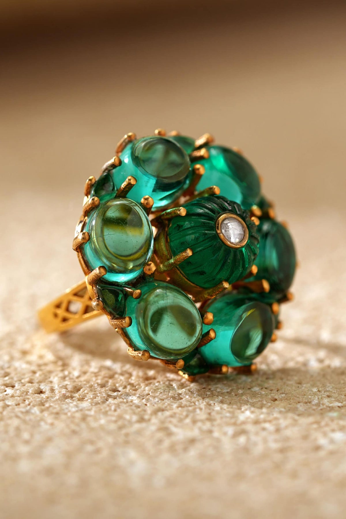 Emerald Silver Ring 