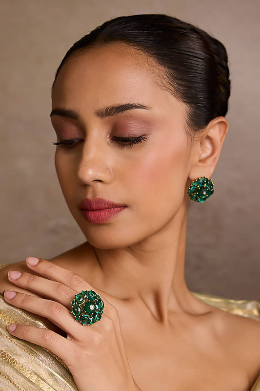 Emerald Silver Ring 
