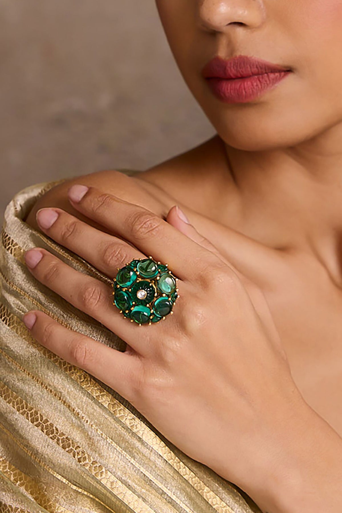 Emerald Silver Ring 