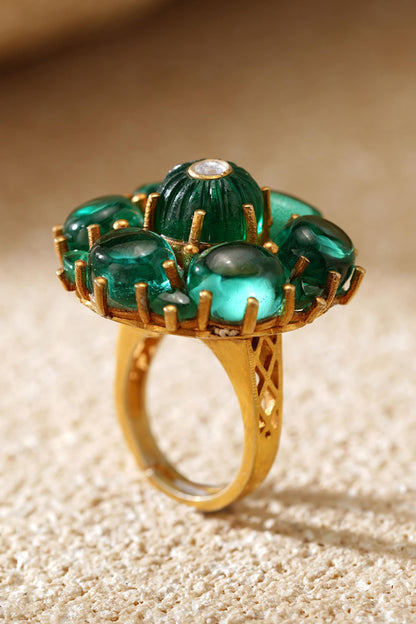 Emerald Silver Ring 