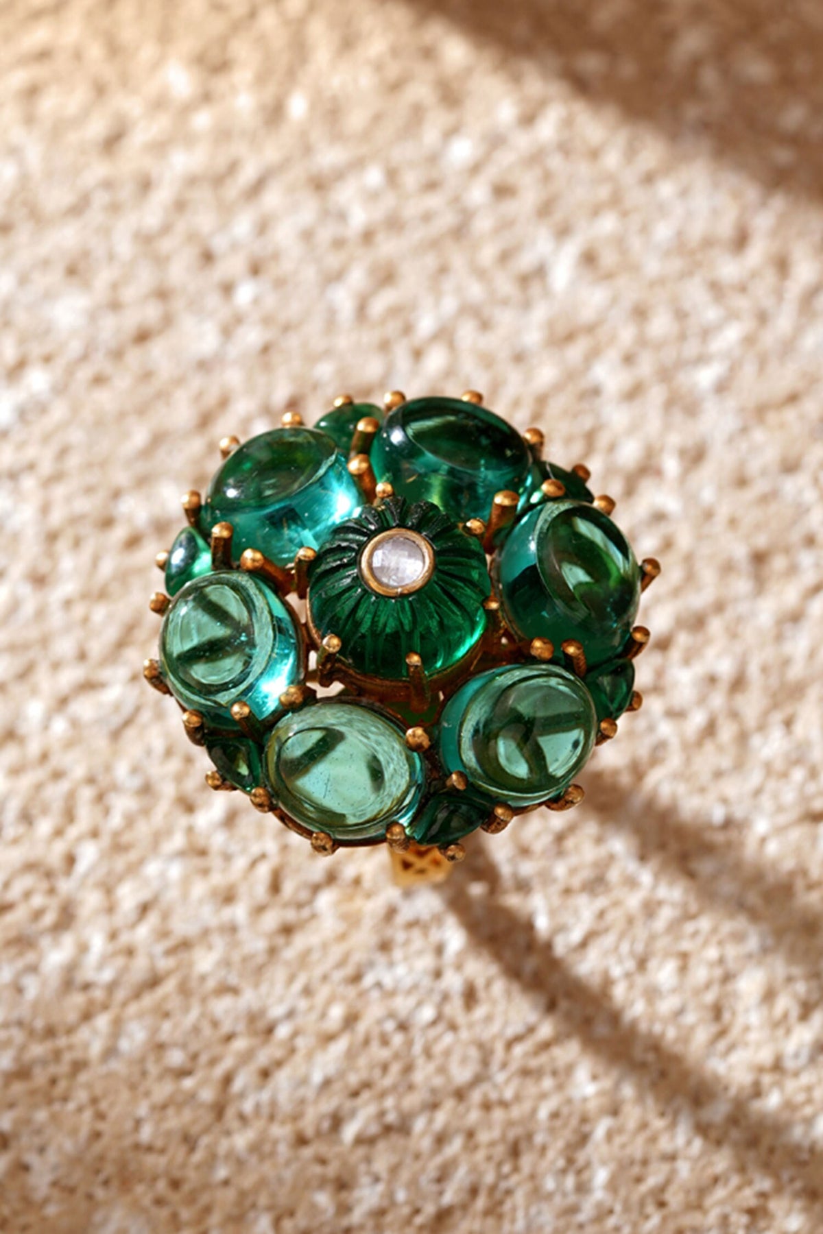 Emerald Silver Ring 