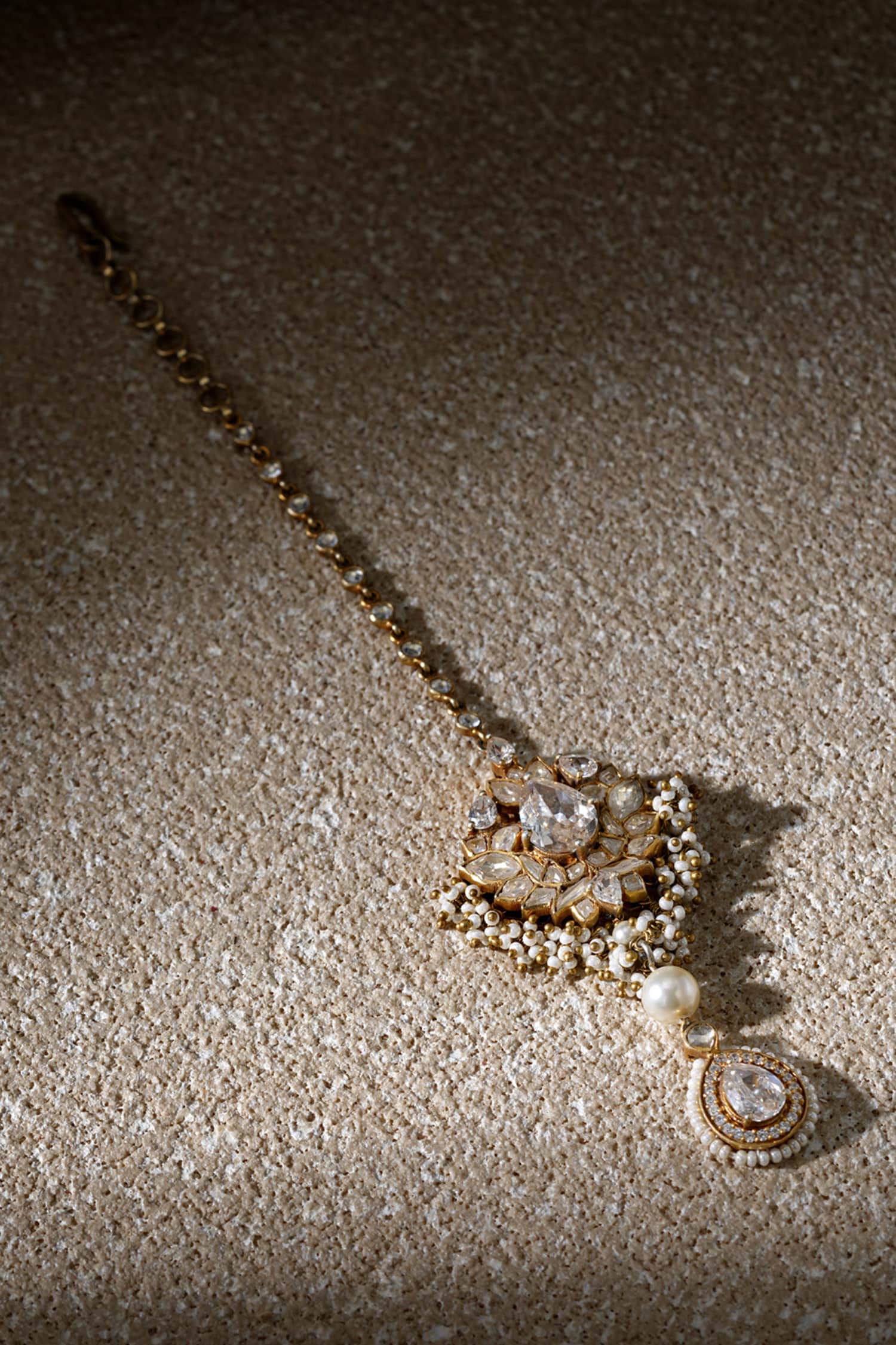 Floral Silver Maangtika 