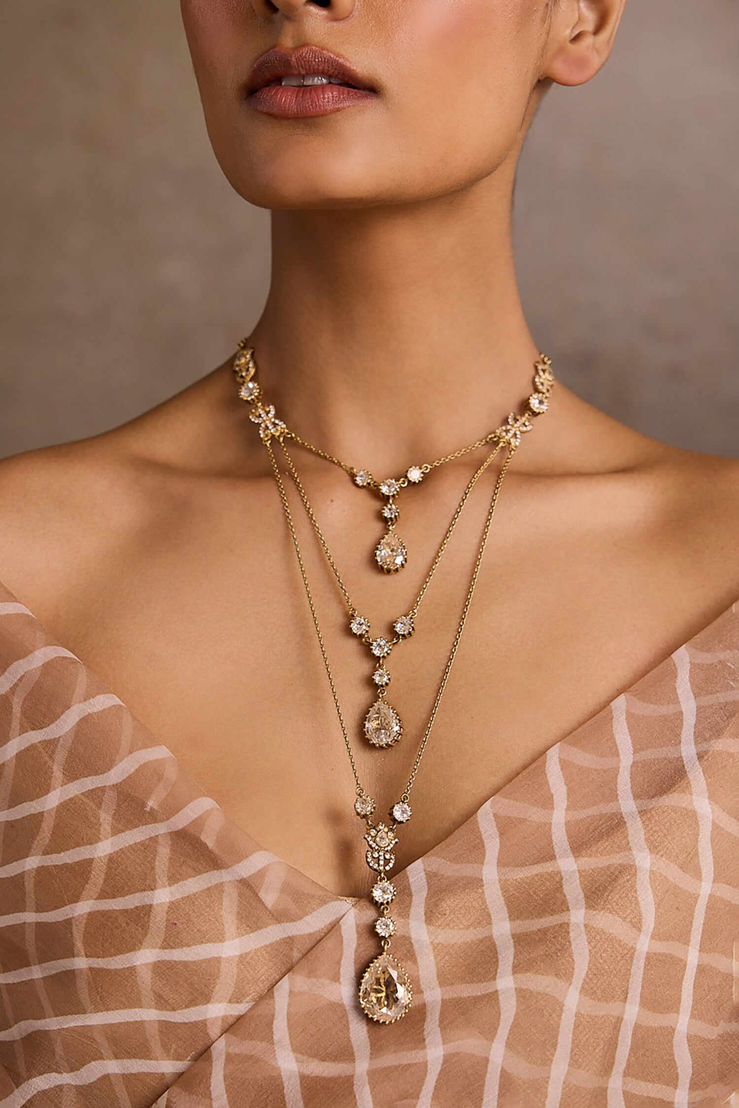 Multi Layered Silver Necklace 