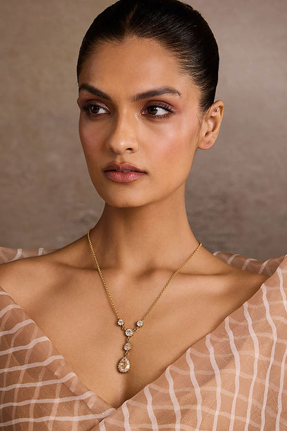 Zircon Silver Pendant Necklace 