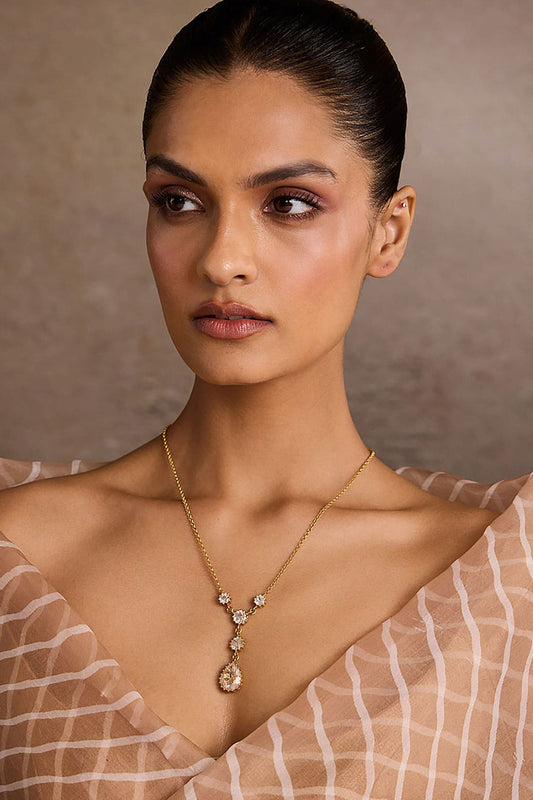 Zircon Silver Pendant Necklace 