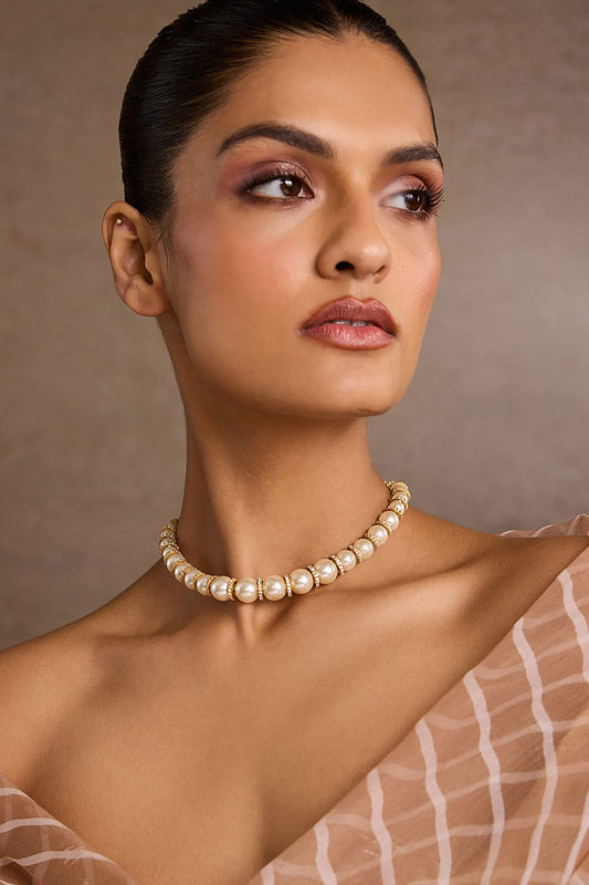 Swarovski Pearl Silver Choker Necklace 