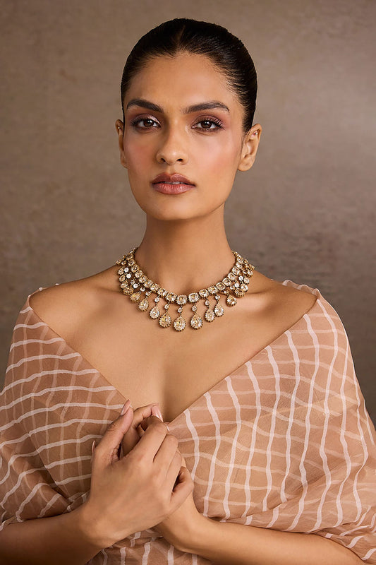 Gold Pear Collar Necklace 
