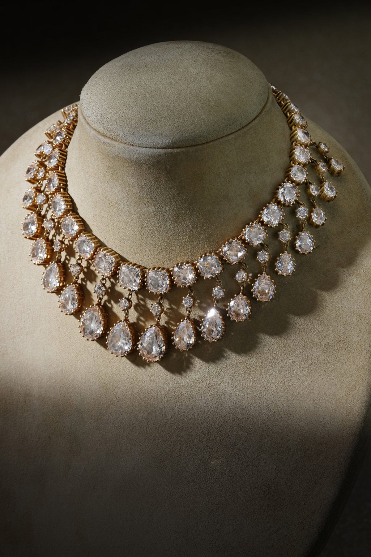 Gold Pear Collar Necklace 