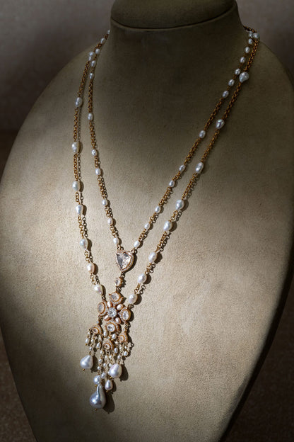 Zircon Silver Pendant Necklace 