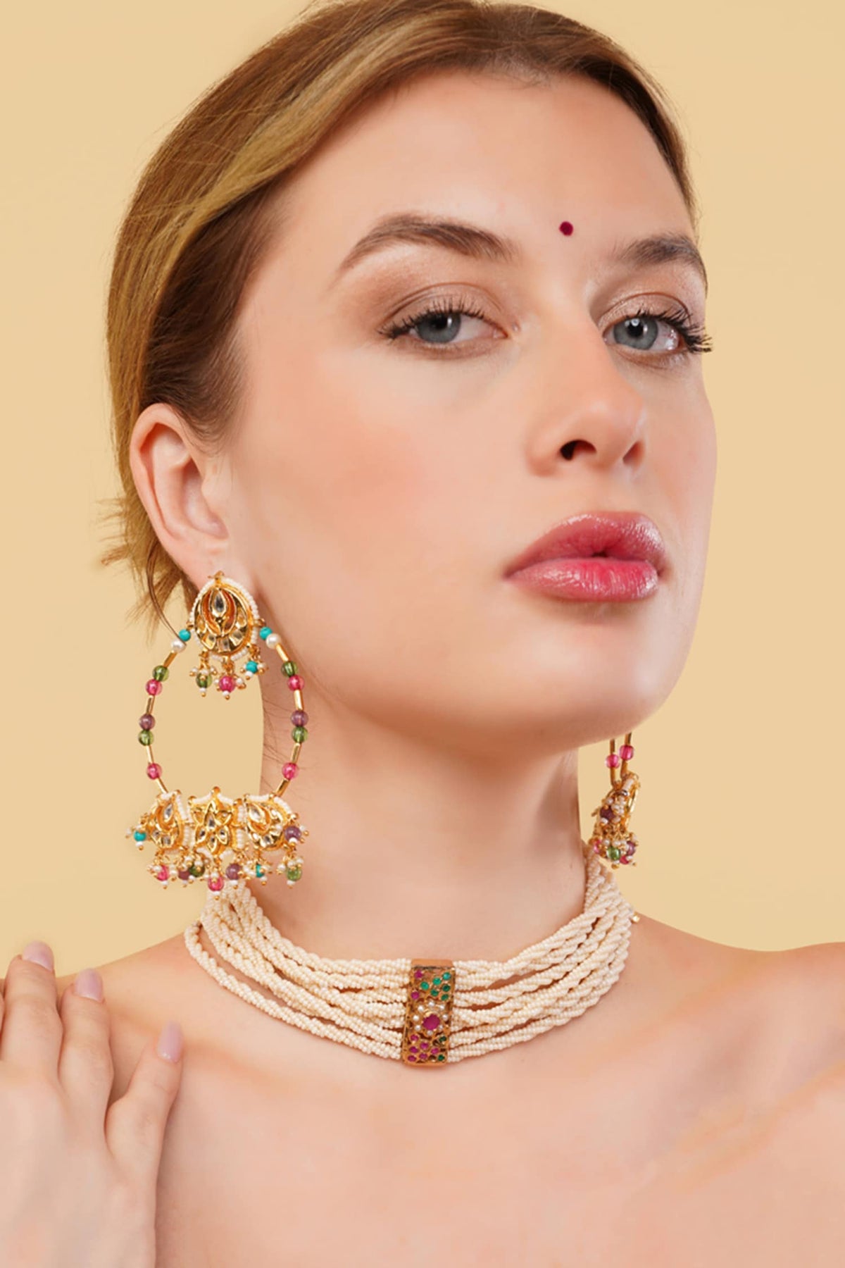 Gold-Plated Rang-e-Gul Danglers 