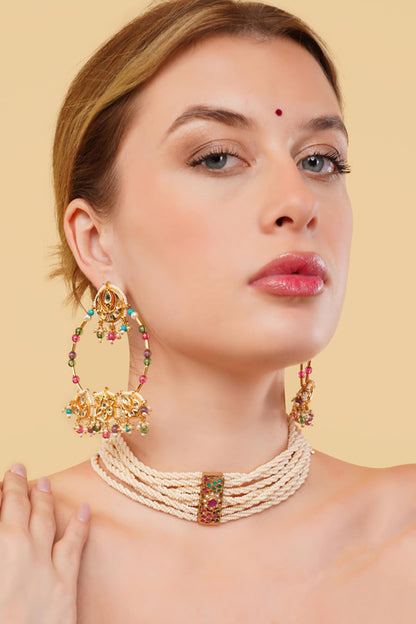 Gold-Plated Rang-e-Gul Danglers 