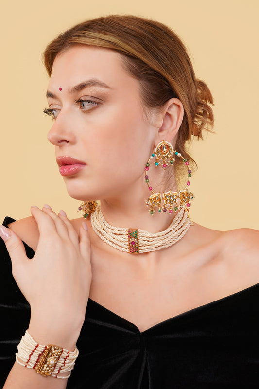 Gold-Plated Rang-e-Gul Danglers 