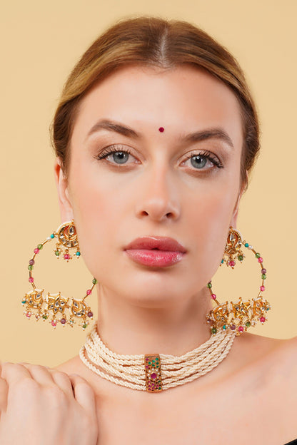 Gold-Plated Rang-e-Gul Danglers 