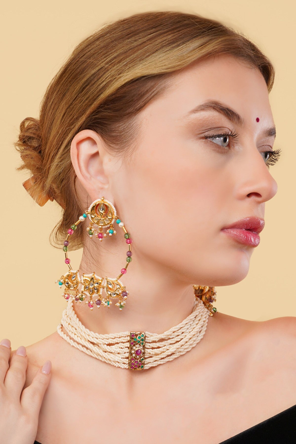 Gold-Plated Rang-e-Gul Danglers 