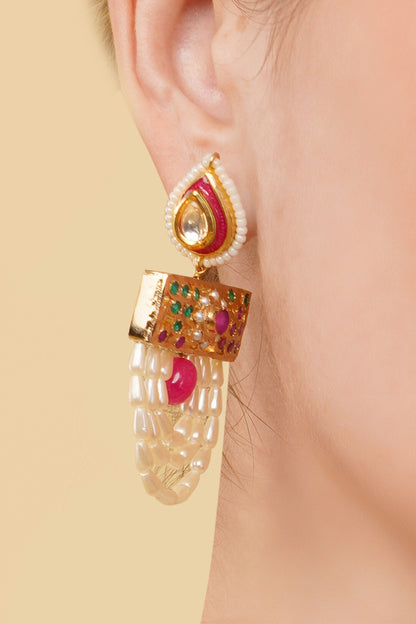 Arzoo Gold-Plated Drop Earrings 