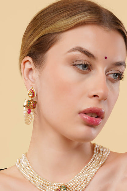 Arzoo Gold-Plated Drop Earrings 