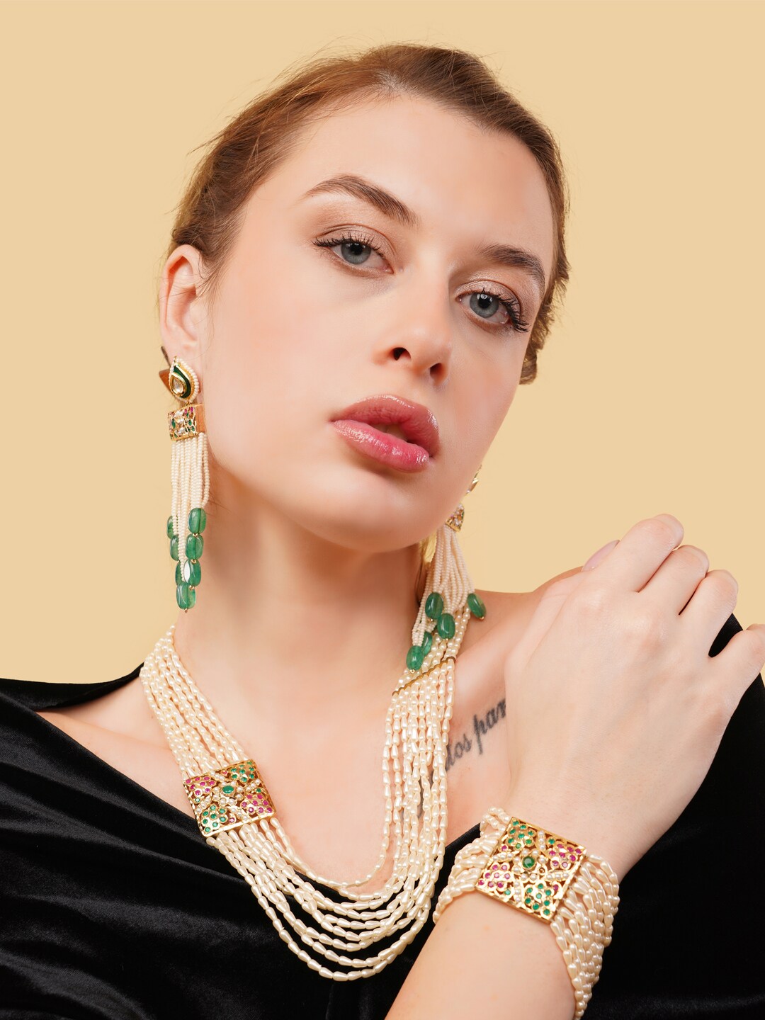 Jahanara Gold-Plated Drop Earrings 