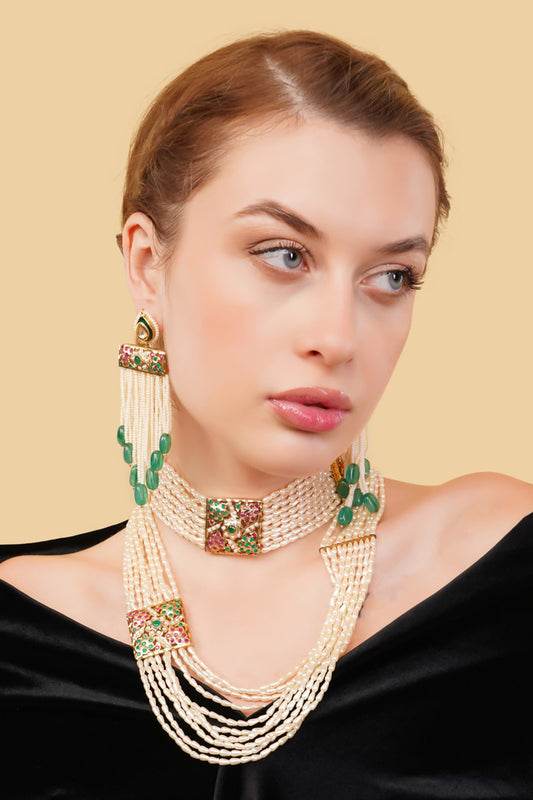 Sang-e-Laal Gold-Plated Choker Necklace 