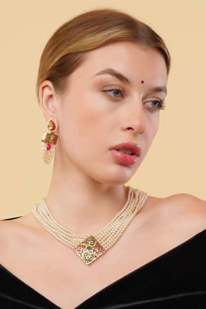 Gold-Plated Multi Strand Necklace 