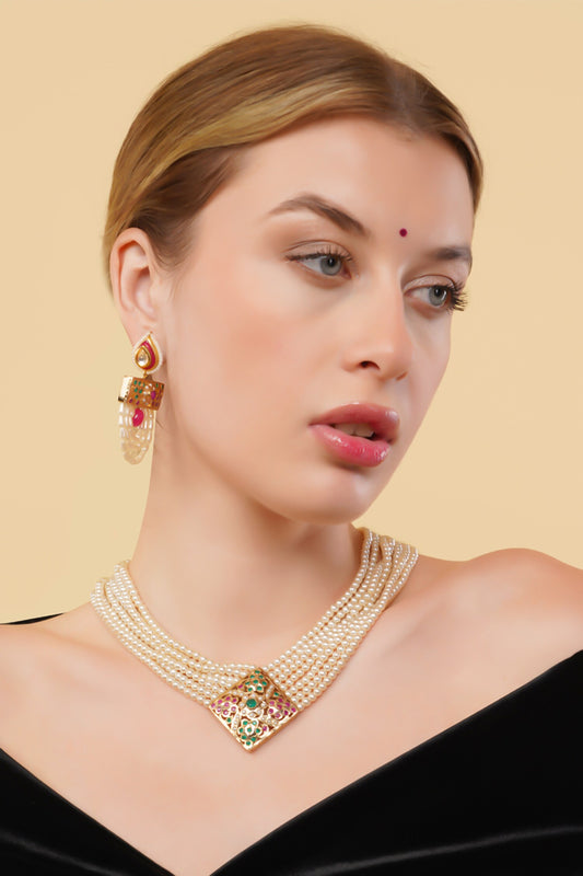 Gold-Plated Multi Strand Necklace 