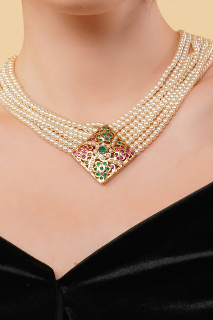 Gold-Plated Multi Strand Necklace 