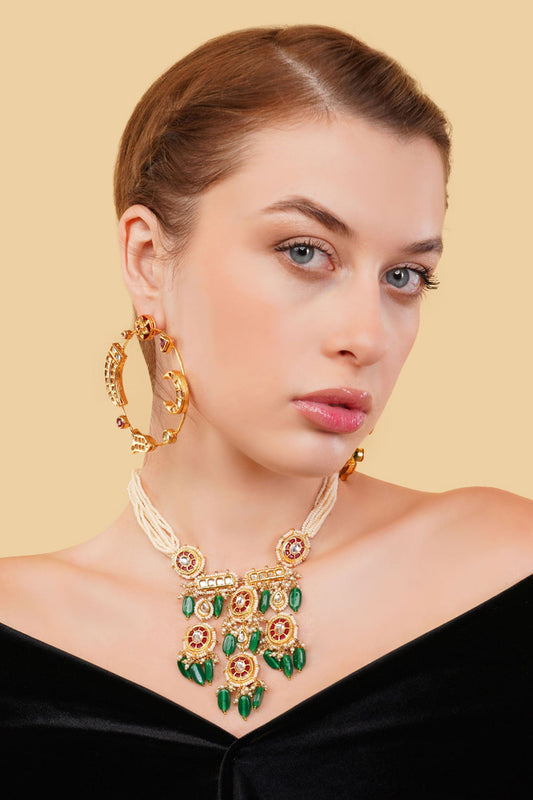 Gold-Plated Embellished Necklace  