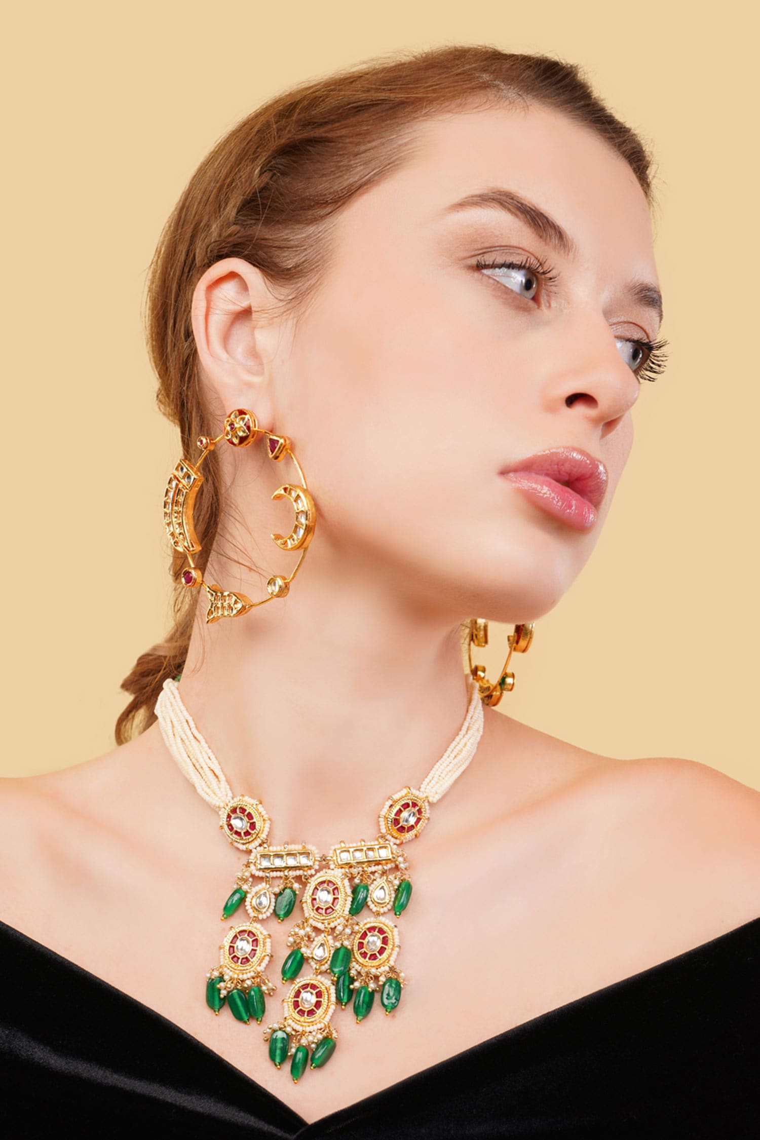 Gold-Plated Embellished Necklace  