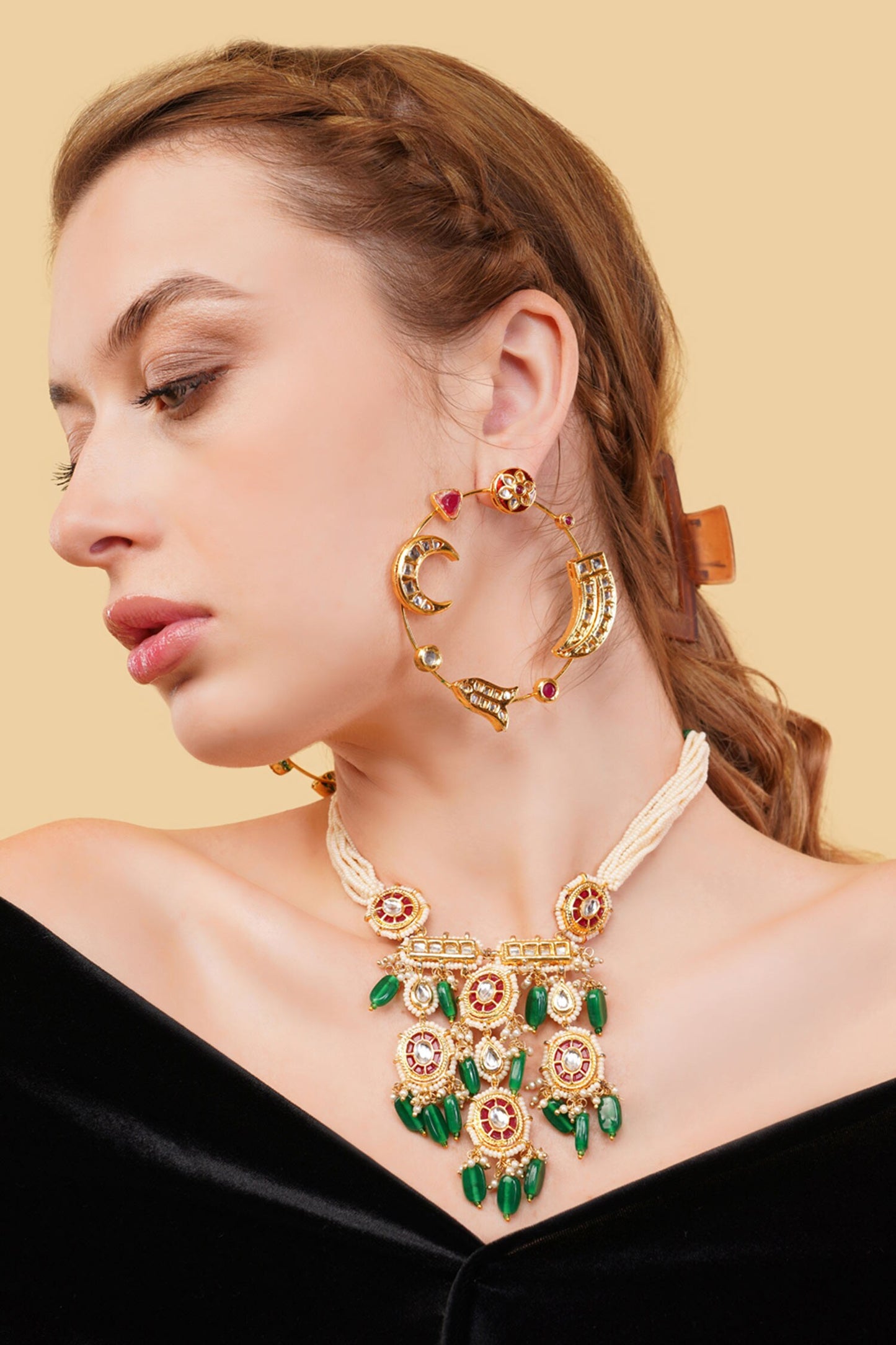 Gold-Plated Embellished Necklace  