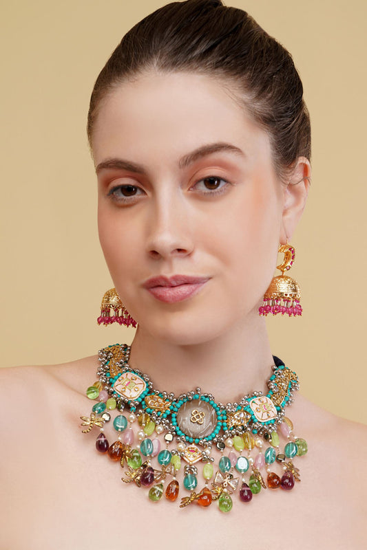 Gold-Plated Designer Choker Necklace 